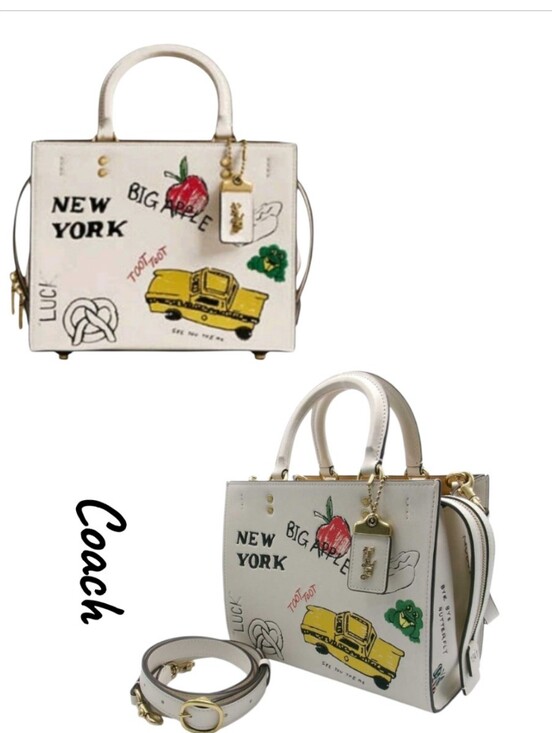Coach Handbags - Coach Rogue 25 NYC Sketch Print Leather Satchel Crossbody Bag Chalk White